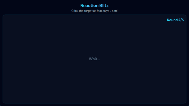 Reaction Blitz — free arcade browser game cover art on XYZ Console