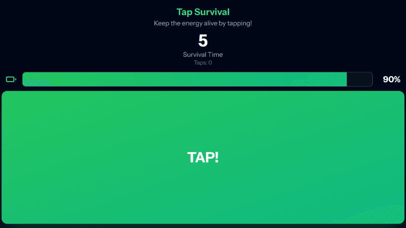 Tap Survival — free arcade browser game cover art on XYZ Console